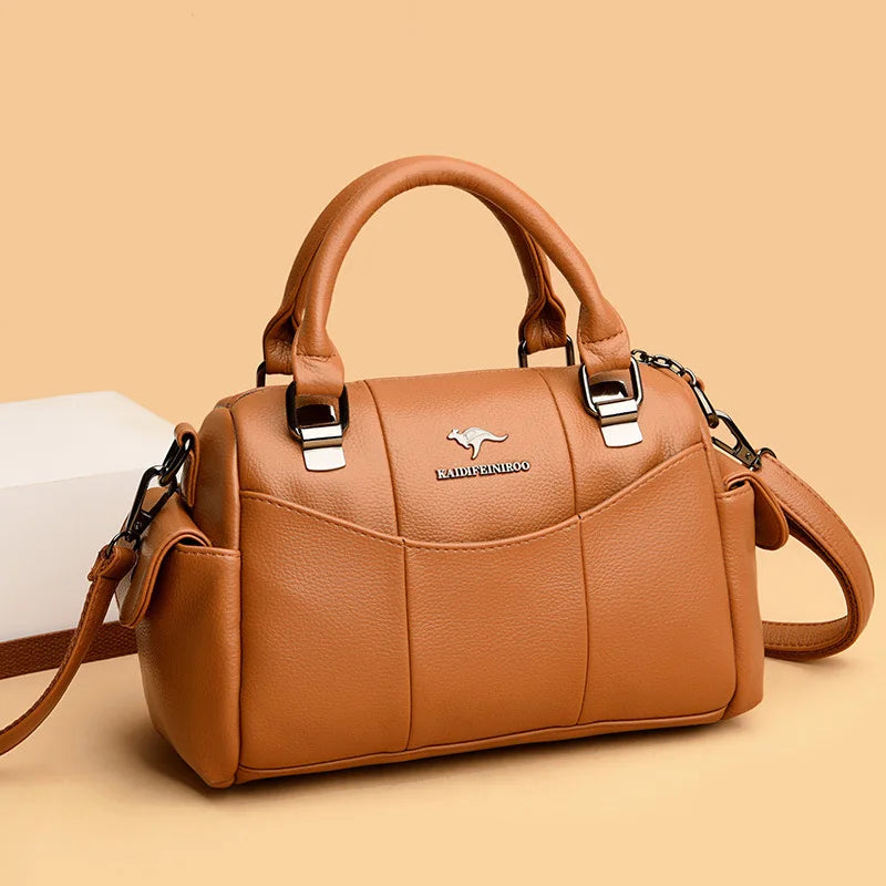 Urban Minimalist Women's Shoulder Bag Splicing Handbag Soft Polyester Lining Tote Bag