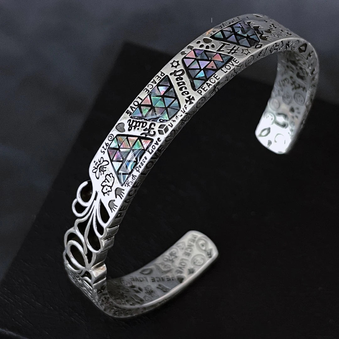 Geometric Graffiti Cuff Bracelet For Women Punk Fashion Jewelry Gift Bracelet