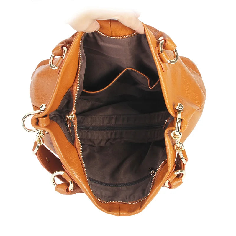 Genuine Leather Tote Handbag Casual Shoulder Bags Commuter Large Crossbody Bag