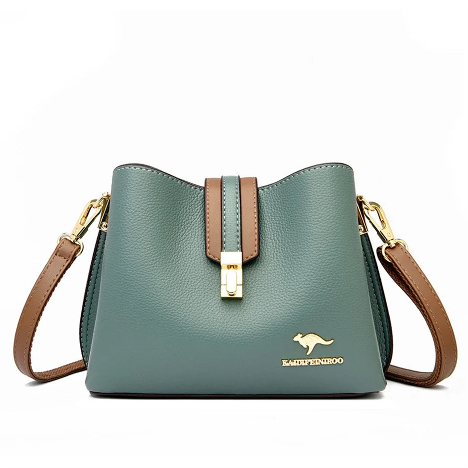 High Quality 3 Layers Purse and Handbag Luxury Leather Crossbody Small Tote