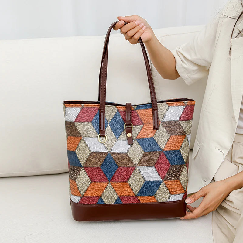 Soft Leather Large Capacity Tote Handheld Single Shoulder Bag