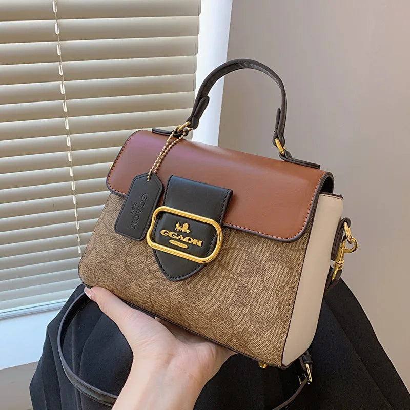 Luxurious fashionable retro handbag for women high-end color scheme tote crossbody bag