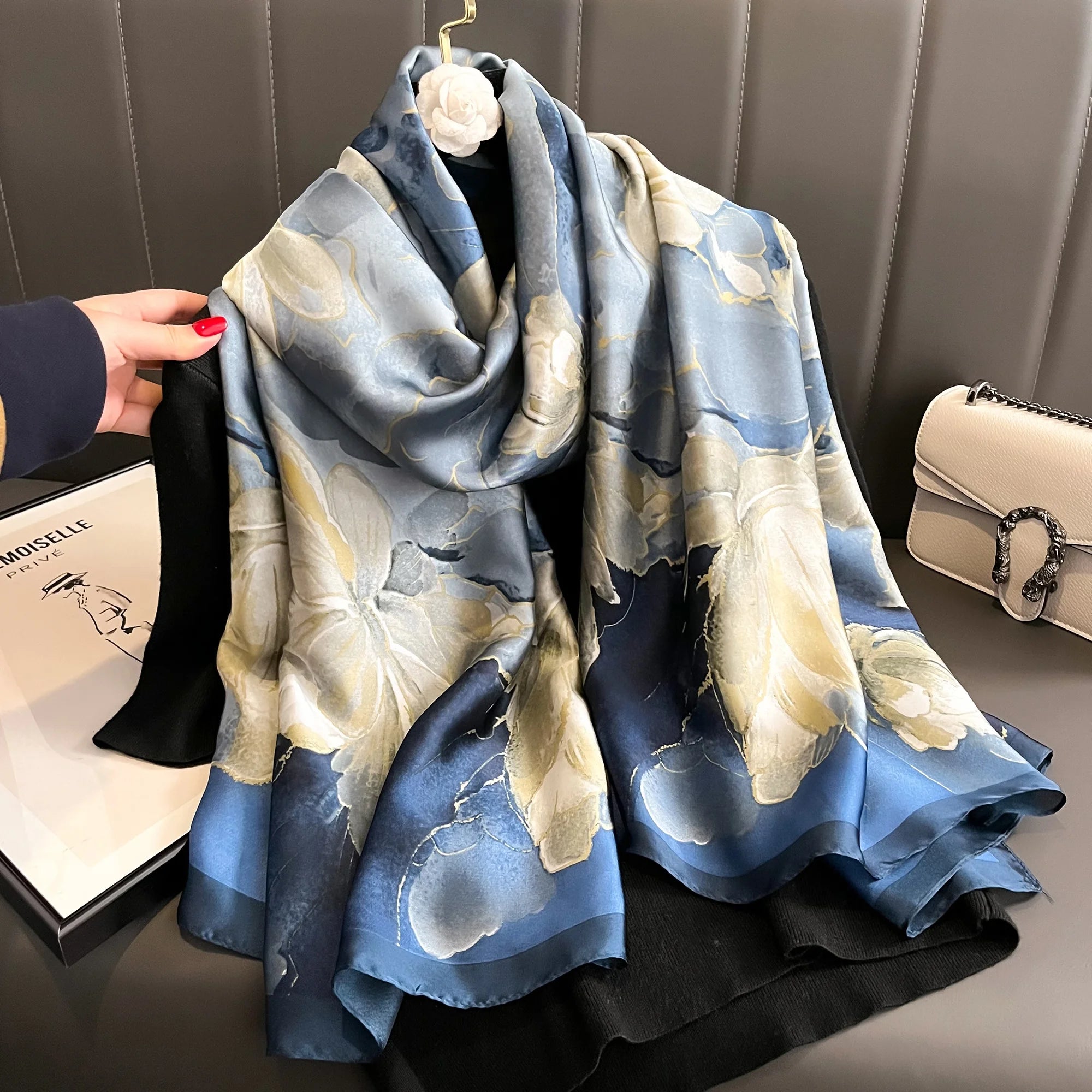 180*90cm Luxury Brand Women Scarf Summer Silk Shawl Lady Wrap Soft Design