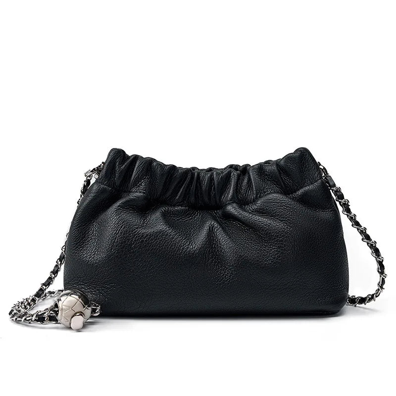 Genuine Leather Women Shoulder Bags Luxury Brand Small Chain Flap Bags