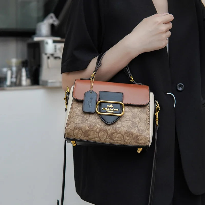 Luxurious fashionable retro handbag for women high-end color scheme tote crossbody bag