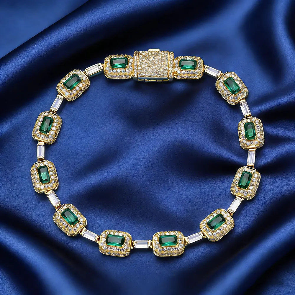 7mm Fashionable Jade Green Cubic Zirconia Bracelet
