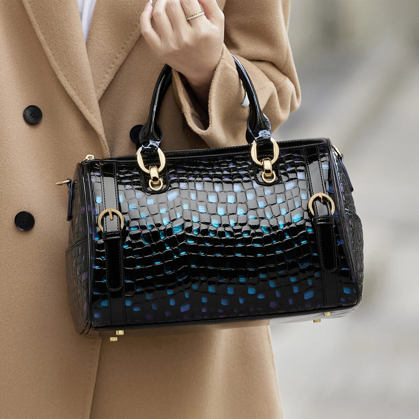 Luxurious Leather Handbag Cow Leather Handmade Shoulder Bag