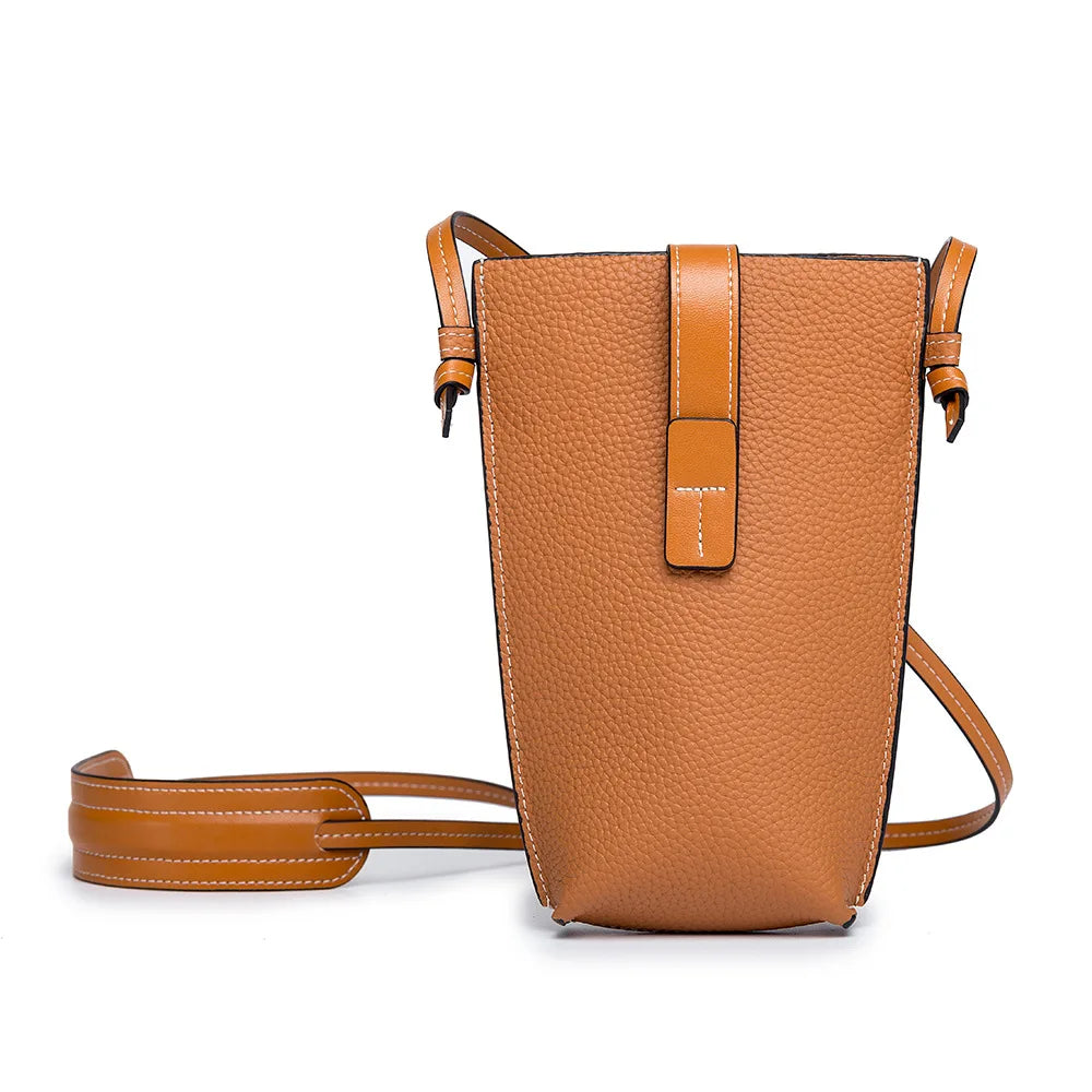 Genuine Leather Women Shoulder Bags Luxury Brands Mini Mobile Phone Bag