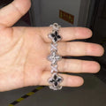 Iced Baguette CZ Floral Infinity Bracelet Jewelry