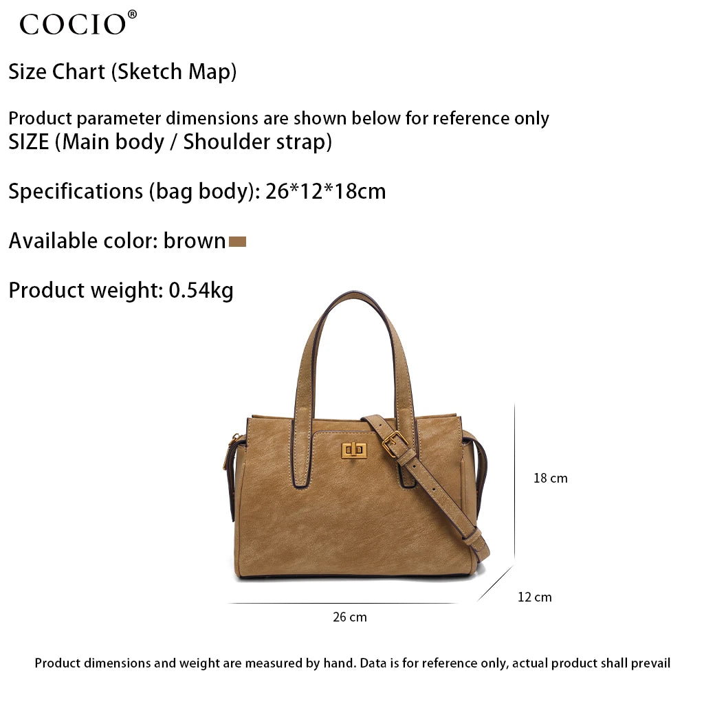 Fashionable Retro Brown Suede Handbag For Women