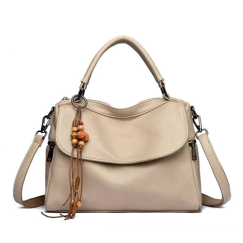 Soft PU leather women's handbag large-capacity shoulder bag