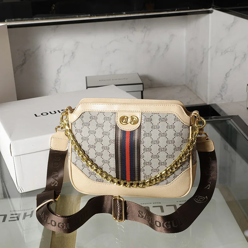 Fashionable Cool Women's Bag PU Leather Crossbody Shoulder Handbag Square Shape