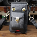 Men's Cowhide Leather Shoulder Crossbody Phone Bag