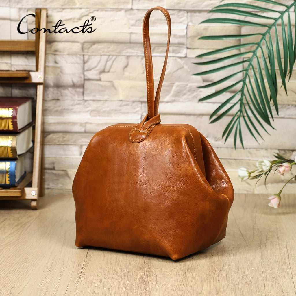 Genuine Leather Sling Clutch Luxury Design Leather Wristlet Bag