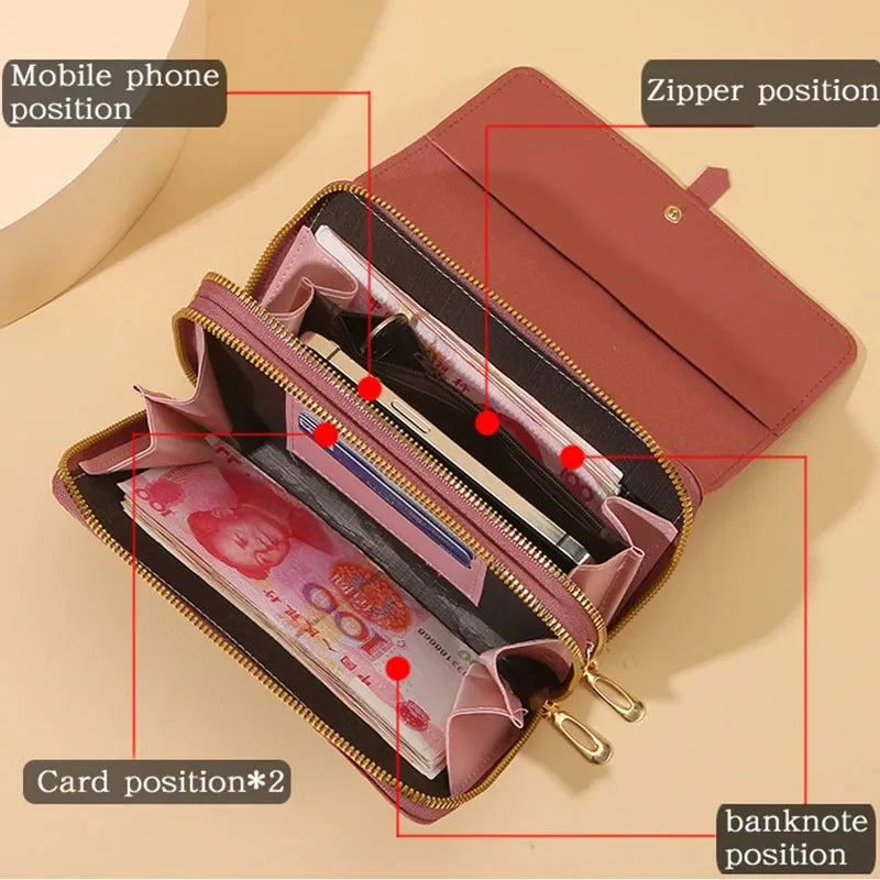 PU Women's Mobile Phone Bag Fashionable Multifunctional Women's Bag Trendy