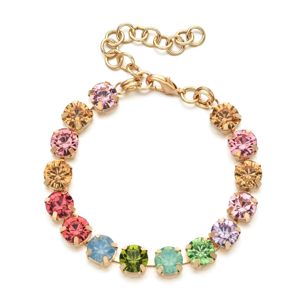 8mm Cubic Zirconia Tennis Bracelet Chain Bracelets Gold Color Chain Jewelry