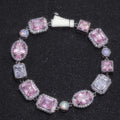 10mm Opal Custom CZ Stone Chain Silver Gold Plated Bracelet