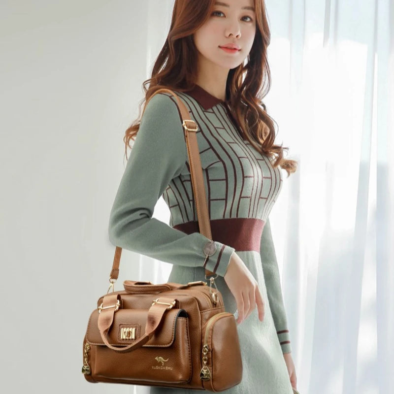 Luxury Design Handbag Fashion High Quality Shoulder Bag Large Capacity Soft Leather