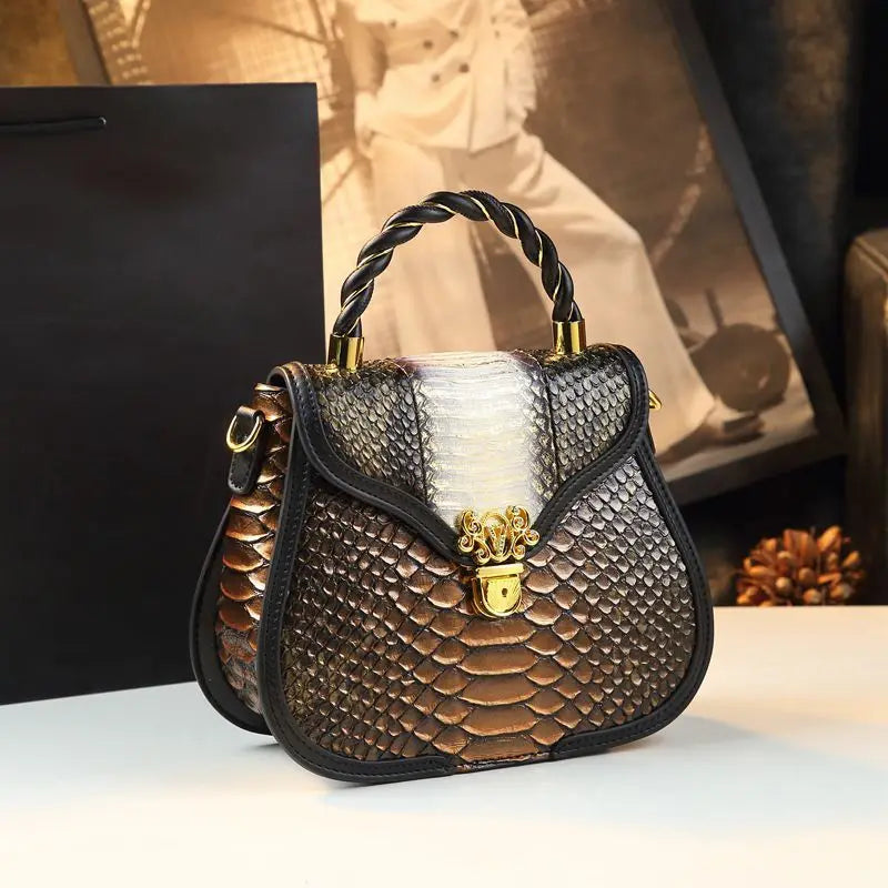 Luxury Design Fashion Color Contrast Leather Shoulder Cross Bag