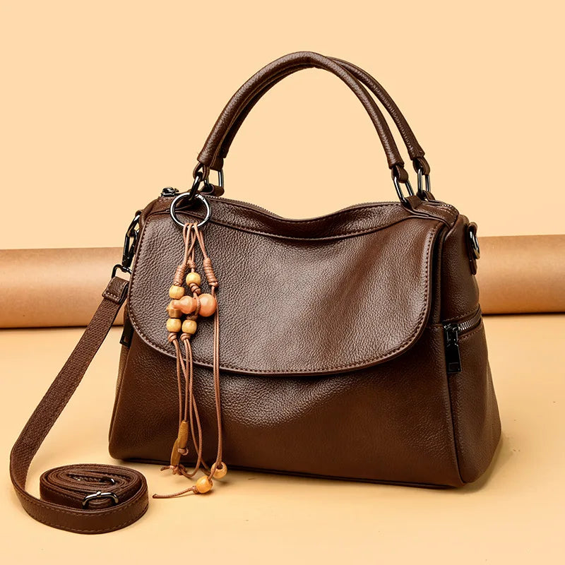 Soft PU leather women's handbag large-capacity shoulder bag