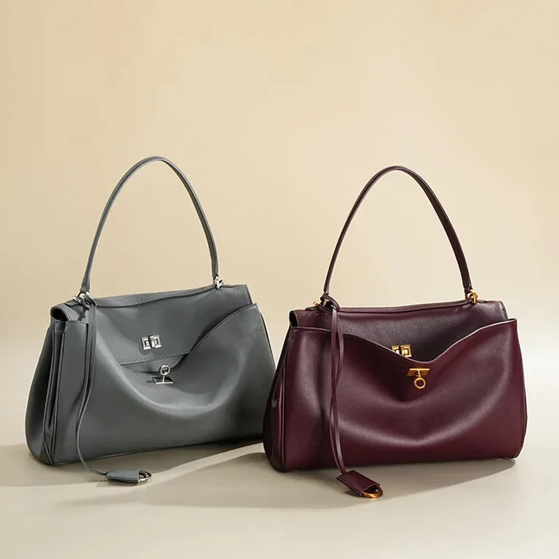 Designer luxury leather multi-specification handbag, large-capacity tote bag