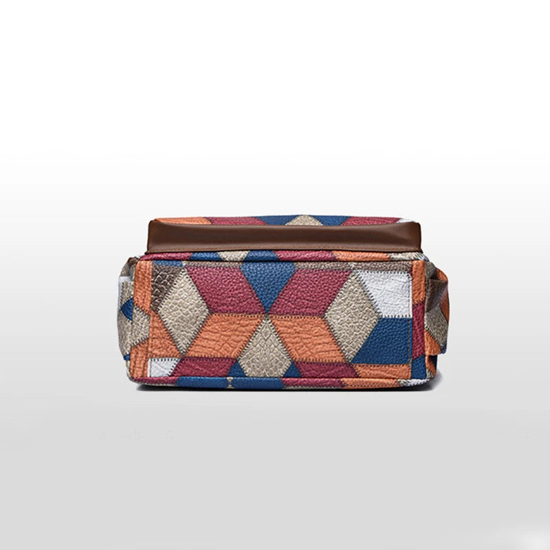 Luxury PU Leather Women's Shoulder Crossbody Bags High Quality Patchwork Sac