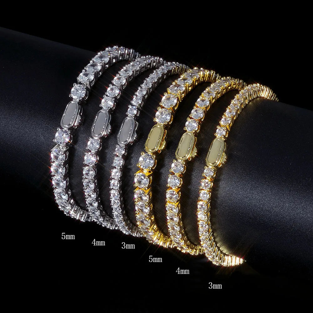Stylish Bling Cubic Zirconia Tennis Bracelet 3/4/5MM