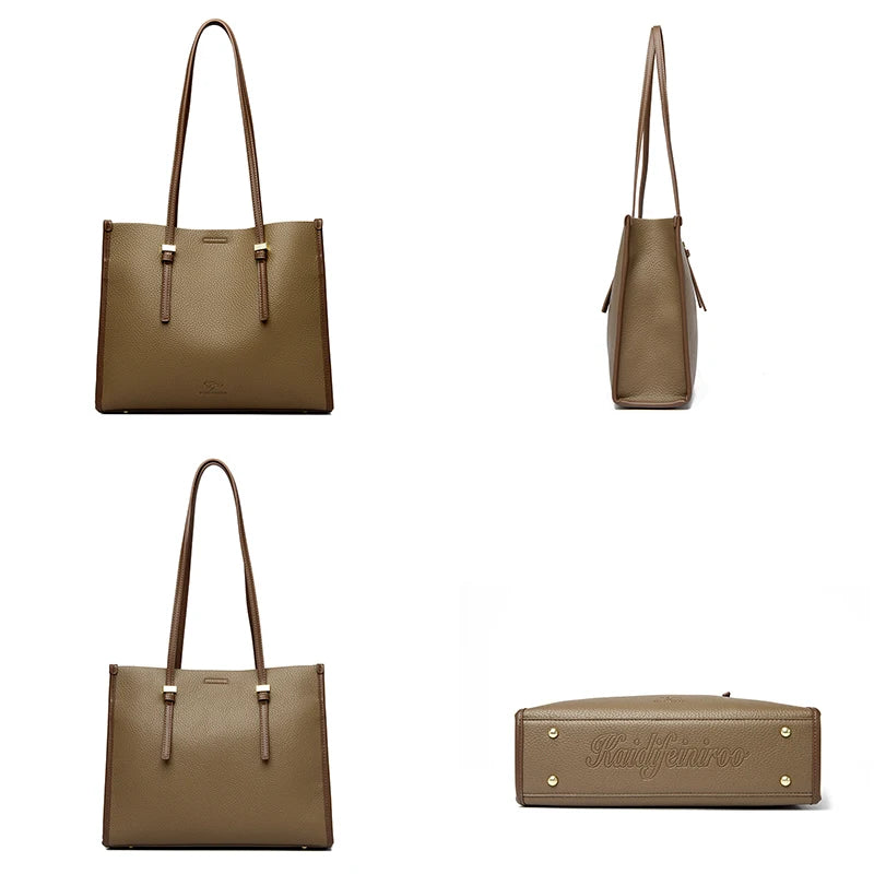 Large Capacity Tote Bags High Quality Soft Leather Luxury Handbag