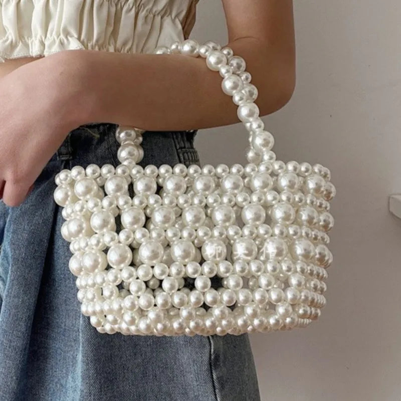 Handmade Bead Bag Pearl Shoulder Bag Evening Clutch