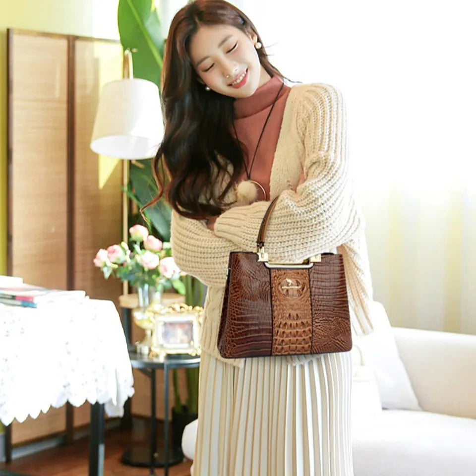 Luxury Design High Quality PU Leather Crossbody Tote Bag