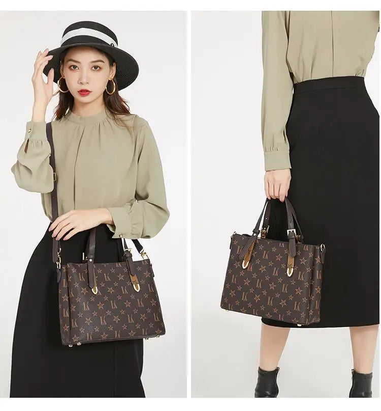 Classic Luxury Tote Elegant Vintage Leather Shoulder Bag
