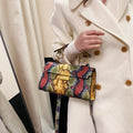 Luxury Design Handbag Snake Pattern Leather Crossbody Bag