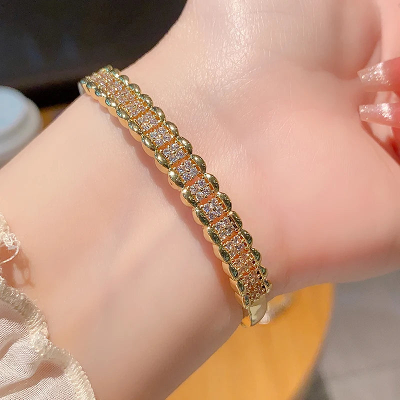 Fashion Zircon Luxury Adjustable Full Bangle Fashion Women's Bracelet Jewelry