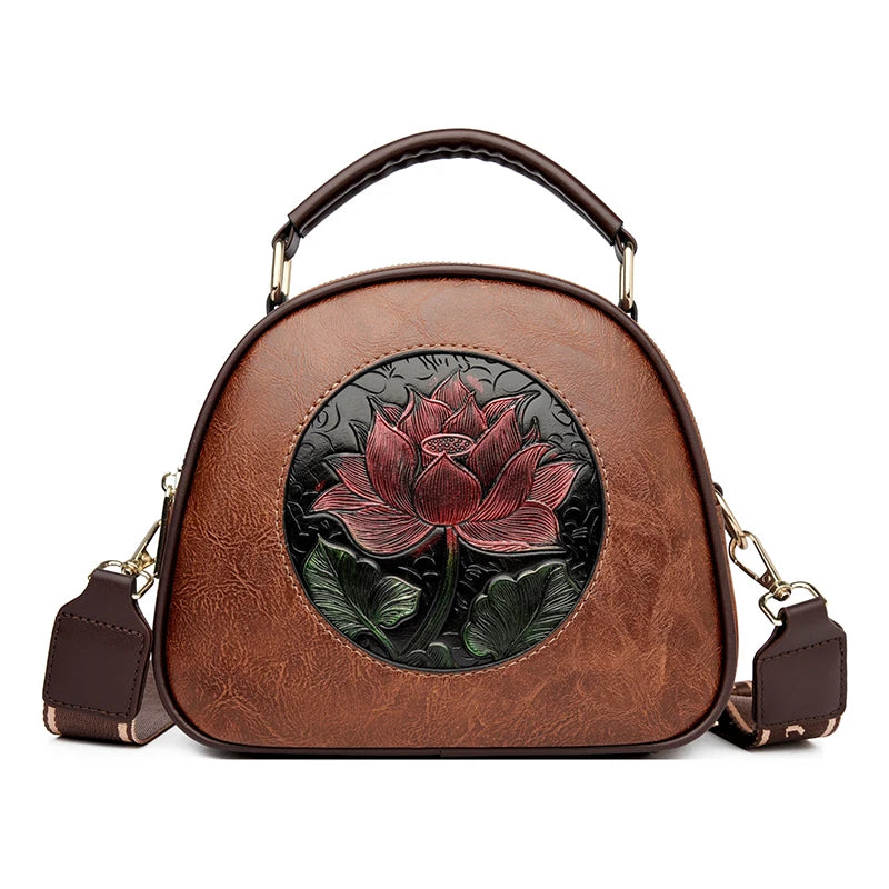Vintage Handbag Women Shoulder Bag Luxurious Designer Round Bag High-quality