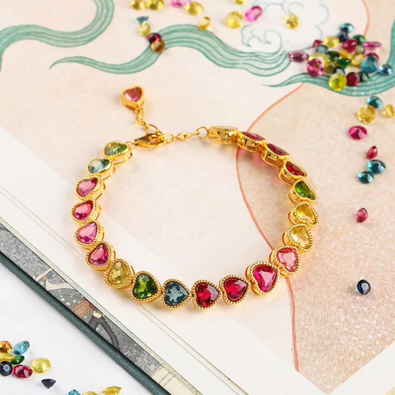 Exquisite Colorful Cubic Zirconia Luxury Bracelet