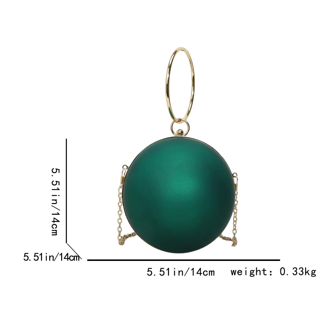 Stylish Metal Ring Handle Fashion Handbag Evening Clutch Bag
