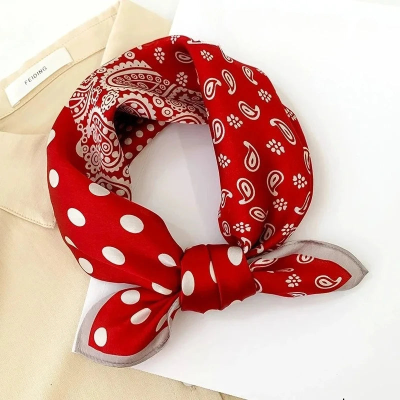 100% Real Silk Scarf Geometric Retro Fashion Scarves