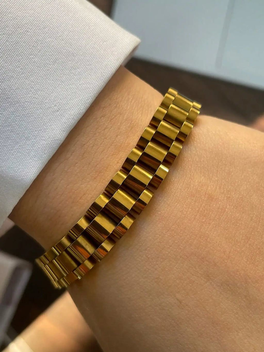 1PC Luxury Gold & Silver Horseshoe Chunky Chain Bracelets