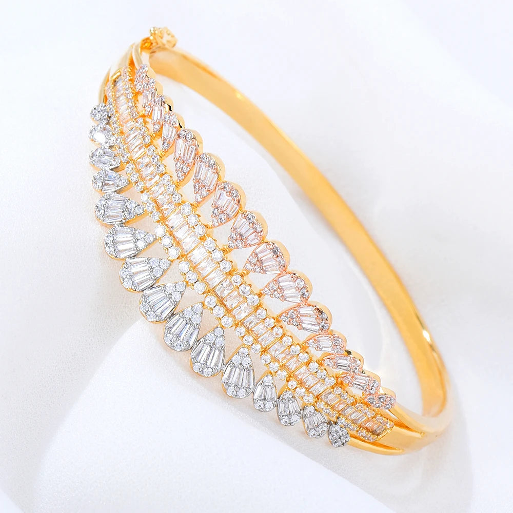 Stackable Bangle For Women Cubic Zircon Shiny Bangle Bracelet Jewelry