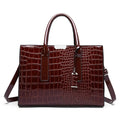 Large Capacity Crocodile Pattern Shoulder Tote Bag Leather Purses and Handbags