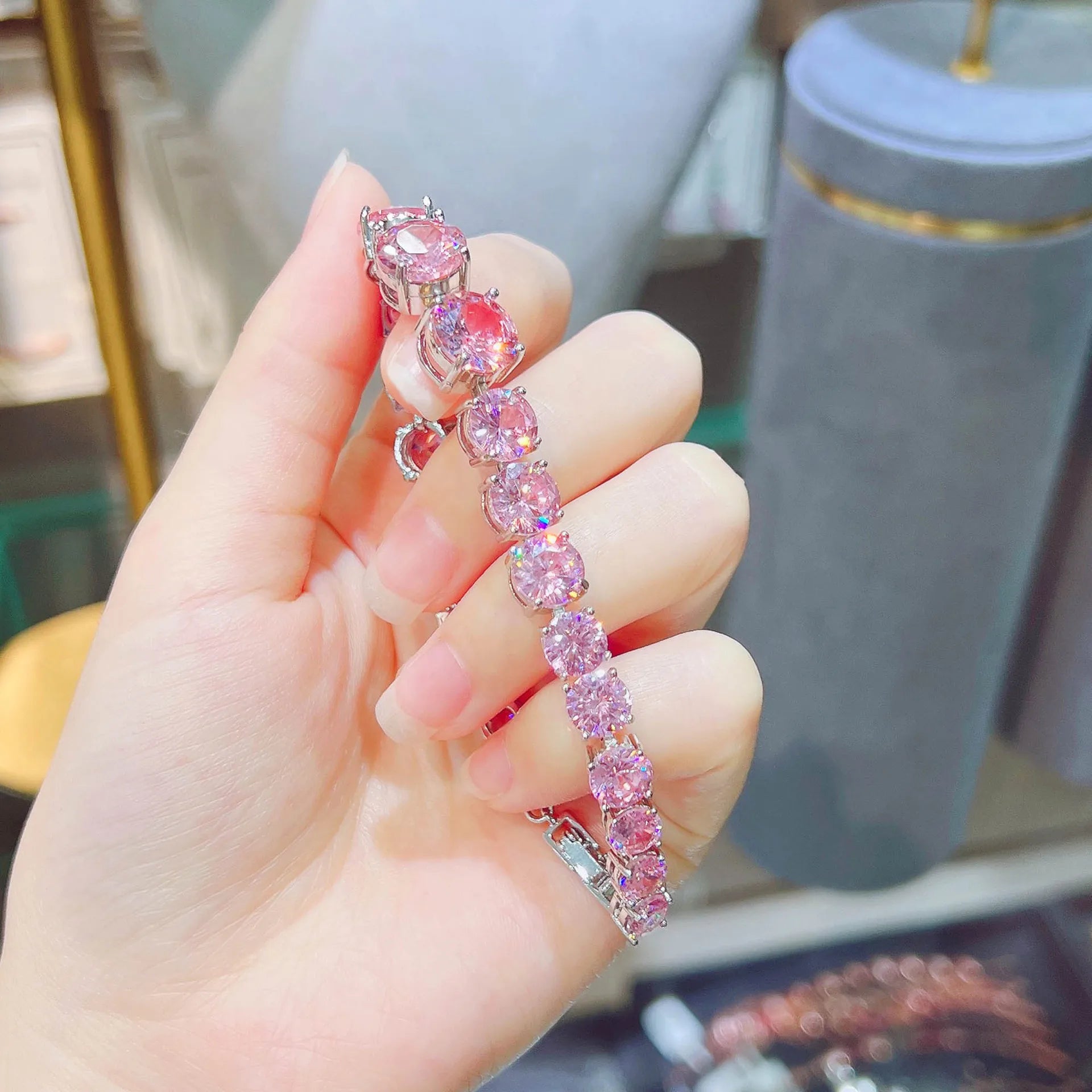 100% 925 Silver Stylish Zircon Fashion Bracelet Jewelry
