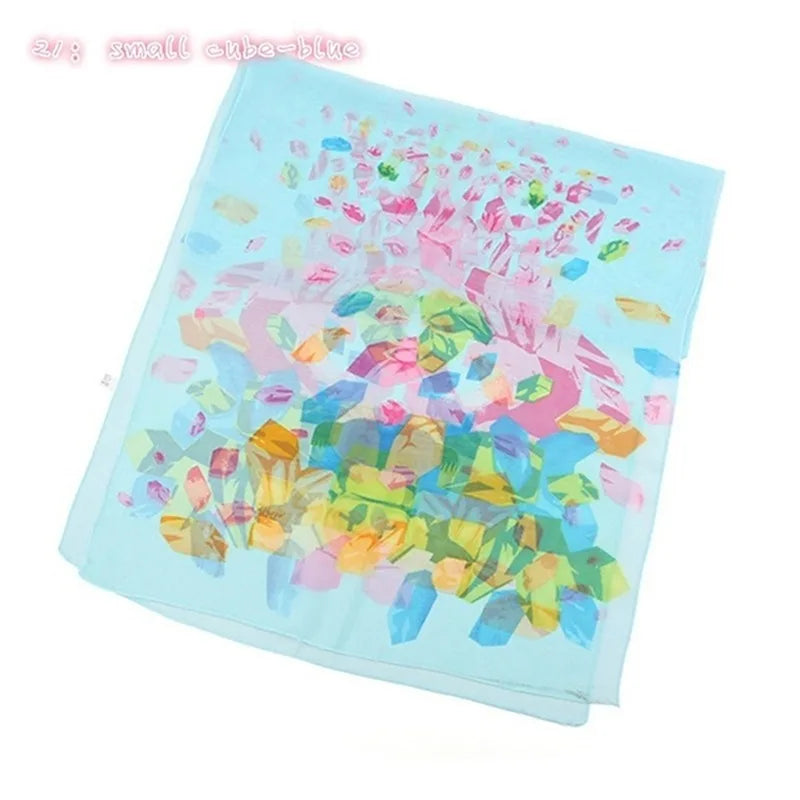 Chiffon Scarf Butterflies Branch Pattern Versatile Elegant