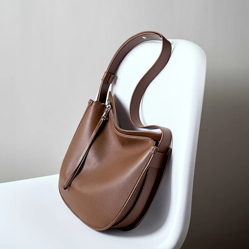 Genuine Leather Shoulder Bag Fashion Soft Tote