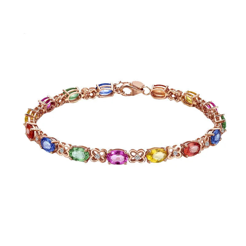 100% 925 Silver Stylish Zircon Fashion Bracelet Jewelry
