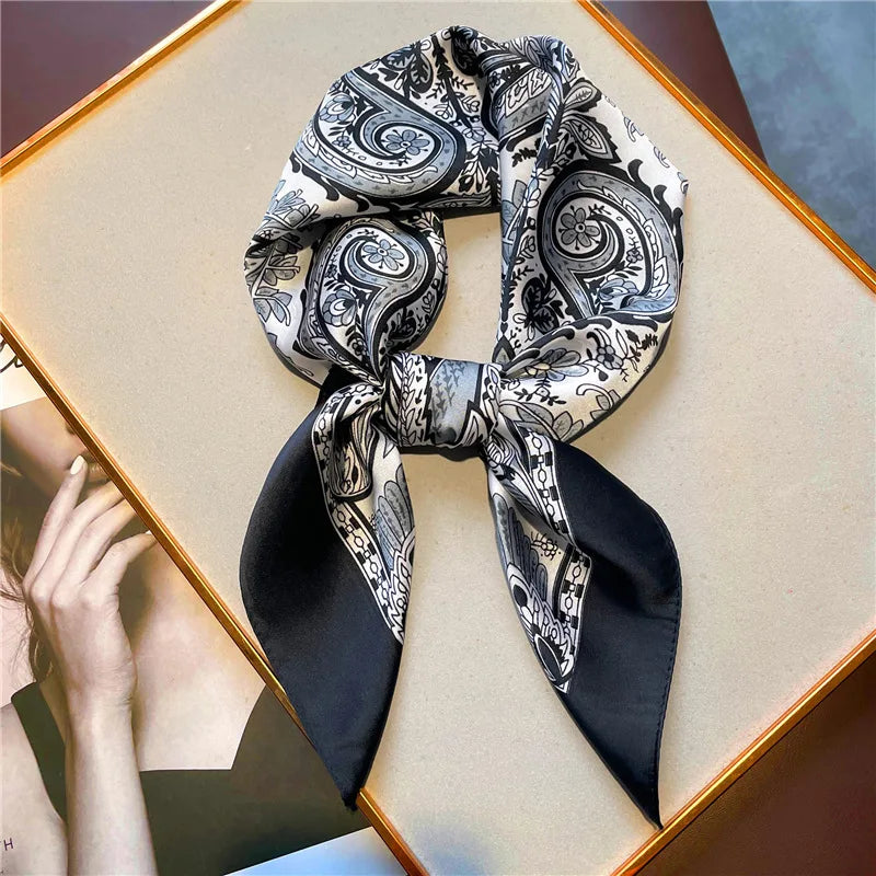 Imitation Silk Printed Square Scarf Fashion Accessories