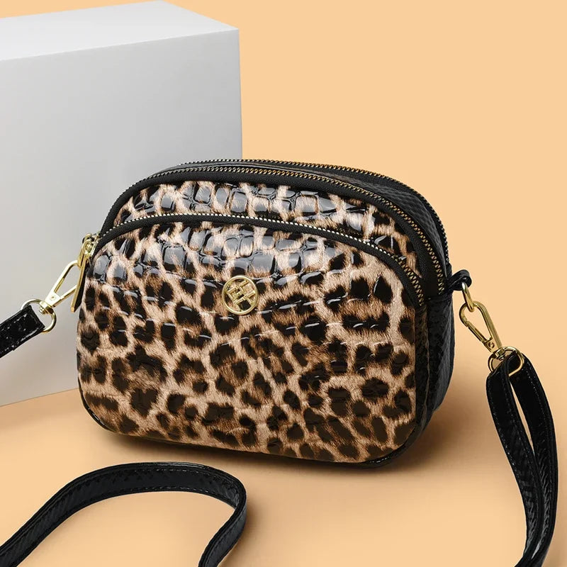 Women's Small Messenger Bag PU Leather Shiny Shoulder Bag Fashion Saddle Bags