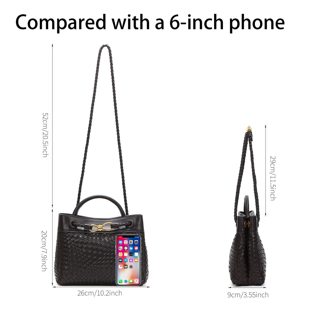 Woven Tote Crossbody Shoulder Handbag Design Top Handle Purse
