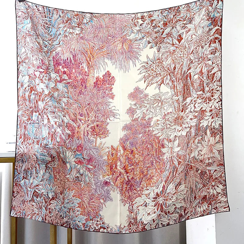 Large Square 100% Silk Scarf Neckerchief 90 Natural Silk Scarves