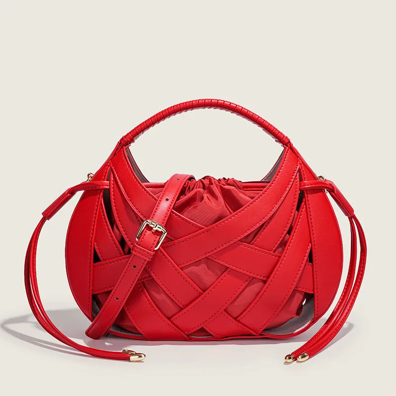 Hollow Woven Nest Bag Unique Premium Textured Shoulder Bag