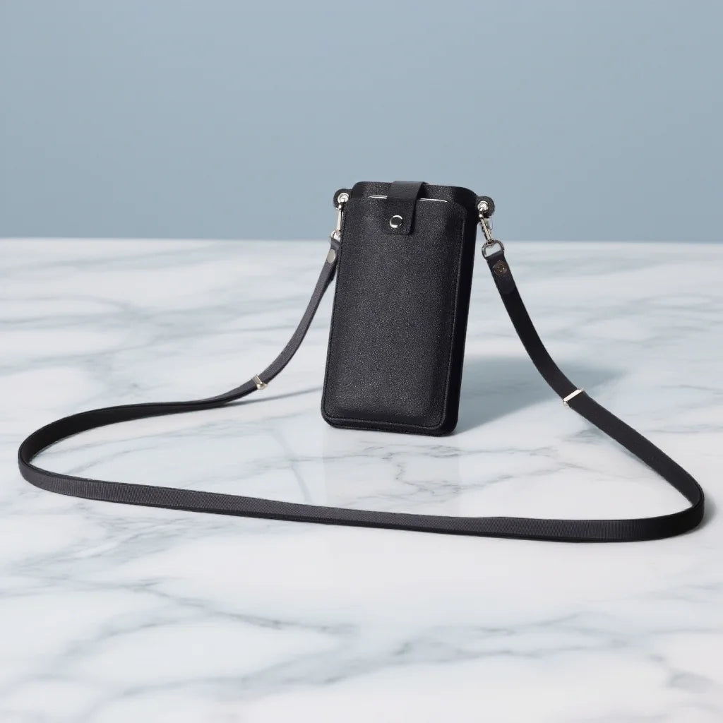 Premium Leather Crossbody Phone Bag Adjustable Strap